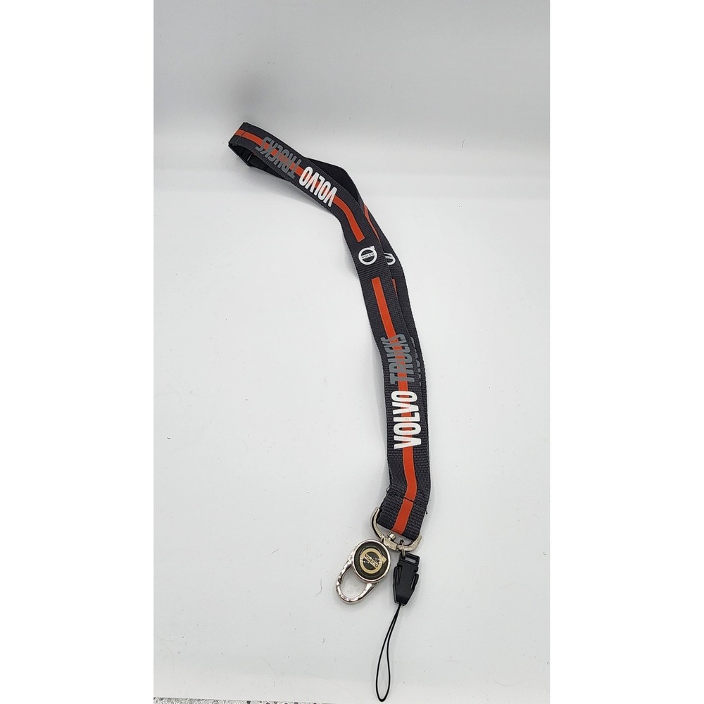 Volvo Trucks Lanyard Key Neck Strap Black Orange Logo ID Badge Holder Accessory
